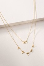 Stella &amp; Dot Necklace (new) DELICATE PETAL NECKLACE - GOLD - (N1039G) - £28.71 GBP