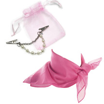 50s Style Pearl &amp; Chain Sweater Guard &amp; Scarf Set in Organza Gift Bag - ... - £16.02 GBP