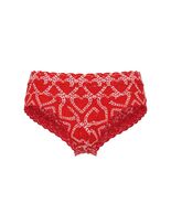NWT Victoria's Secret The Lacie Lace Cheeky Panty Varsity Red Heart Wome... - $12.87