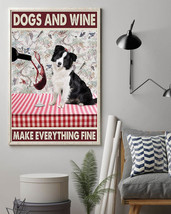 Dogs And Wine Make Everything Fine Dog Lover Border Collie 1 - £12.86 GBP