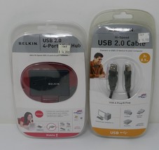Belkin USB 2.0 4-Port Mini Hub &amp; USB 2.0 Cable - £24.17 GBP