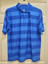 Iron Eagle Men&#39;s XL Golf Polo Shirt Short Sleeve Blue Striped - £16.95 GBP