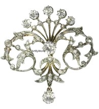 Antique Rose Cut Diamond Silver Brooch, Handmade Brooch, Victorian Brooch - £235.90 GBP