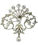 Antique Rose Cut Diamond Silver Brooch, Handmade Brooch, Victorian Brooch - $408.94 CAD