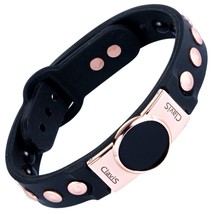 CLAVIS HERO MAGNETIC THERAPY SPORTS GOLF HEALTH BRACELET BLACK BAND ROSE... - $129.00