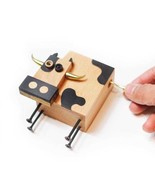 Cow Shaped Wooden Music Box Gift For Baby Shower Kawaii Hand Crank Music... - $112.21 CAD
