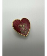Vintage Gold Tone Red Enamel Be Prepared Boy Scout Heart Pin BB14 - €20,70 EUR