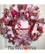 Handmade Valentine’s Home Sweet Gnome Ribbon Prelit Wreath 22 ins LED W18 - £63.86 GBP