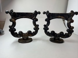 2 Antique Ornate Cast Iron Boot Scraper, Heavy, Attaches To Floor! - £76.75 GBP