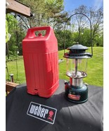 Vintage Coleman Double Mantle  290A Green Camping Lantern w/ Red Carry C... - €61,77 EUR