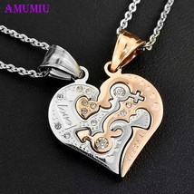 Beautiful, Couples, Stainless Steel Two Piece Interlocking Heart Pendant... - £13.58 GBP