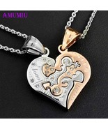 Beautiful, Couples, Stainless Steel Two Piece Interlocking Heart Pendant... - £13.33 GBP