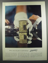 1955 Zippo Cigarette Lighter Ad - When only the glow of gold belongs - £14.50 GBP
