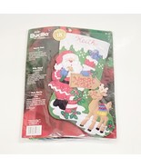 Bucilla Felt Christmas Stocking Kit &quot;North Pole&quot; #85177 ~ New ~ Santa &amp; ... - $435.41 MXN