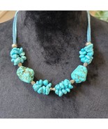 Womens Fashion Blue Turquoise Statement Necklace Jewelry with Lobster Clasp - $37.91 CAD