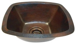 16&quot; Rectangular Hand Hammered Copper Bar Kitchen Prep Sink, Drain Included - £189.59 GBP