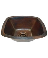 16&quot; Rectangular Hand Hammered Copper Bar Kitchen Prep Sink, Drain Included - $239.95