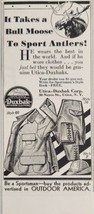1931 Print Ad Duxbak Outdoor Clothing Bull Moose Huge Antlers Utica,NY - £6.71 GBP