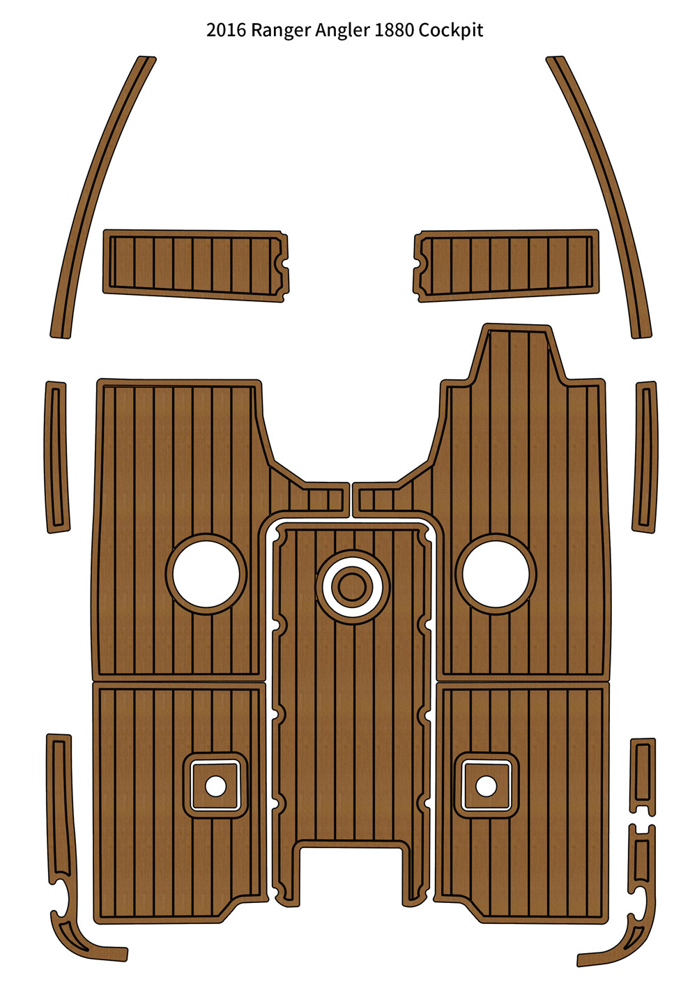 Primary image for 2016 Ranger Angler 1880 Cockpit Pad Boat EVA Foam Teak Floor Mat Self Adhesive