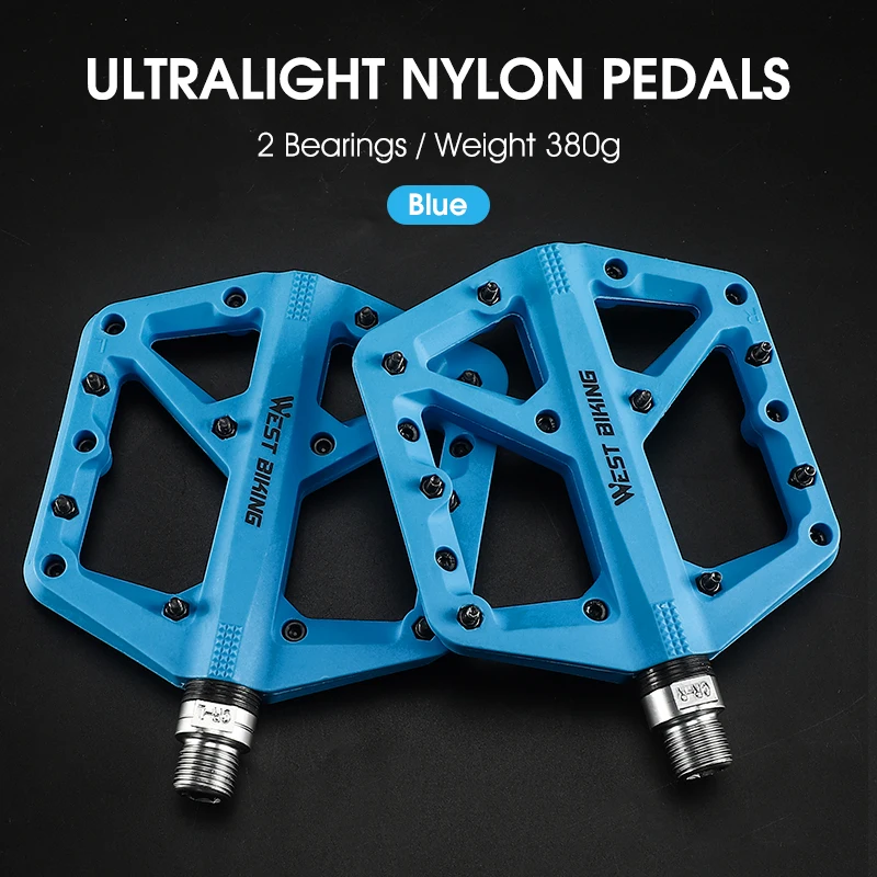 WEST BI Ultralight Nylon Bicycle Pedals 2 Sealed ings Moutain Bike Pedals Non-Sl - £151.27 GBP