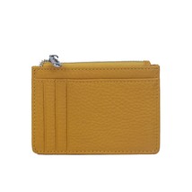 Customized Letters Men Pebble Pattern Cow Leather Coin Purse Zip Wallet Pouch Wo - £20.61 GBP