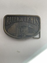 Vintage Raleigh Lights Trucker Belt Buckle Cigarette Advertising - £12.60 GBP
