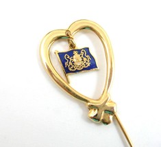 State SEAL of PENNSYLVANIA Flag Vintage PIN CHARM HEART Stickpin Brooch ... - $16.99