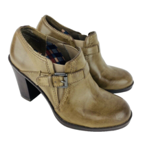 White Mountain Ticket 6 Taupe Destress Bootie Shoe Heels Round Toe - $37.49