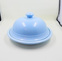 Pfaltzgraff Terrace Azure Blue Round Butter Cheese Domed Lidded USA - £39.95 GBP