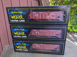 3 Weaver U16011LD Union Pacific 2-Bay Composite Hoppers Sprung Metal Tru... - $127.56