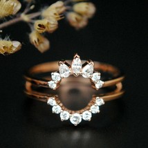 0.29Ct Pear Cut Diamond Enhancer Wedding Engagement  Ring 14K Rose Gold Finish - £59.67 GBP