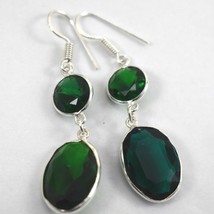 925 Sterling Silver Green Quartz Gemstone Handmade Earrings Women Gift BES-1271 - £21.14 GBP