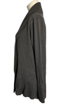 NWT Joan Vass Studio Dark Gray Shawl Collared Long Sleeve Open Cardigan Sz XL - £37.34 GBP