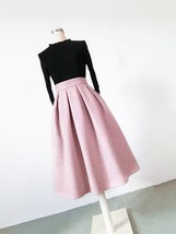 Winter Sage-green Midi Skirt Outfit Women A-line Custom Plus Size Pleated Skirt image 10