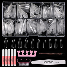 Press on Nails Set with 500Pcs Long Stiletto Nail Tips Clear Full Cover 5Pcs Nai - £14.39 GBP