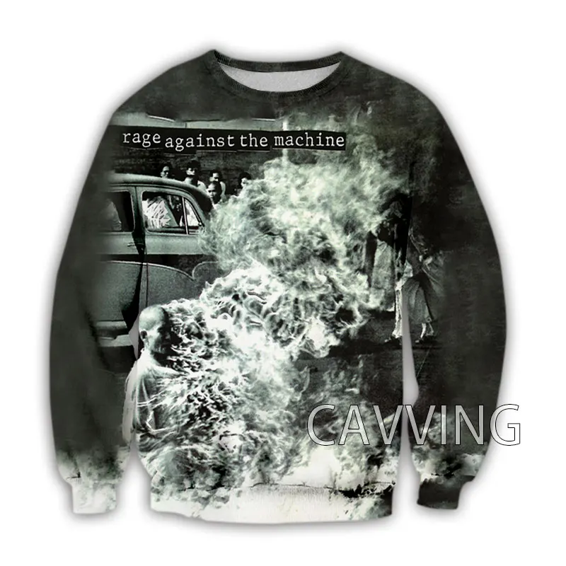 CAVVING 3D Printed  Rage Against The Machine  Crewneck s Harajuku Styles Tops Lo - £105.40 GBP