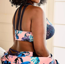 Lane Bryant CACIQUE Blue FLORAL PUSH UP Balconette Bra 42DDD 44DD 40F 38... - $63.86