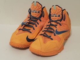 Nike Lebron XI Basketball Shoes Mens 10 FlyWire Atomic Orange Glacier Ice 616175 - £79.89 GBP