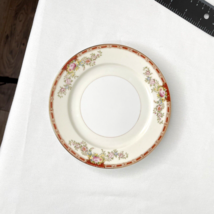 Royal Chester Ogden BREAD Plate 6.25” Red Pink Floral Gold 1940s Japan - £6.86 GBP