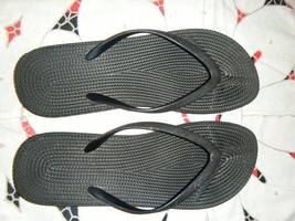 MASSAGING INSOLE  Black  Glitter Sandals / Flip Flops - Size 9 - £4.93 GBP