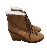 Womens Michael Michael Kors Boots Size 10 Suede Leather Shearling Wedge ... - £46.65 GBP