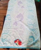 Disney Exclusive The Little Mermaid Ariel Embroidered Beach Towel 33.5x56 Shells - $27.79