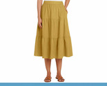 Matty M Ladies&#39; Size Small (4-6) Tiered Midi Skirt, Yellow - $19.99