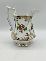 Royal Danube White Porcelain China Floral Pitcher Vase with Gold Trim &amp; Accents - £18.30 GBP