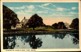 Glimpse Chase&#39;s Lake House Exterior York Maine ME Antique 1920&#39;s Postcard BK64 - £10.09 GBP