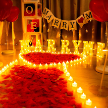 Marry Me Light up Letters Proposal Decorations, Marry Me Sign with 24Pcs Flamele - £51.29 GBP