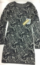 MATTY M Gray/Black/White Black Knit Dress XS Long Sleeves Unlined Acrylic Blend - £13.45 GBP