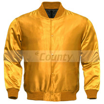 Baseball Letterman College Varsity Bomber Quality Jacket SportsWear Gold... - $57.98