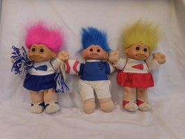 Troll RUSS BERRIE 11&quot; Plush Body Cheerleaders + Baseball Troll 3 Lot of Trolls - £11.86 GBP