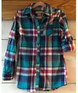 Arizona Jean Co. Girl&#39;s S/Ch 7/8 Flannel Top Turquoise Purple Shirt Pear... - $17.41 CAD